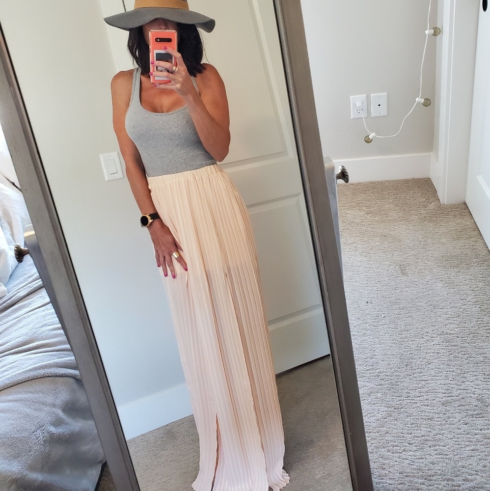 Sheer skirt with built in slip